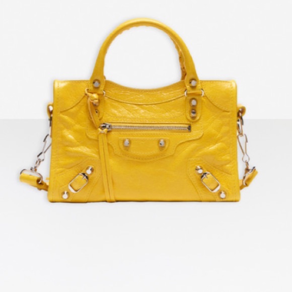 balenciaga mini city yellow